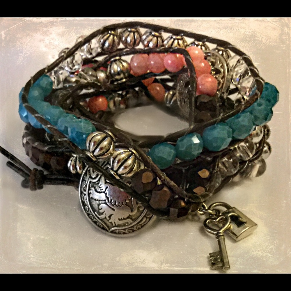 Handmade Triple Wrap Bracelet.